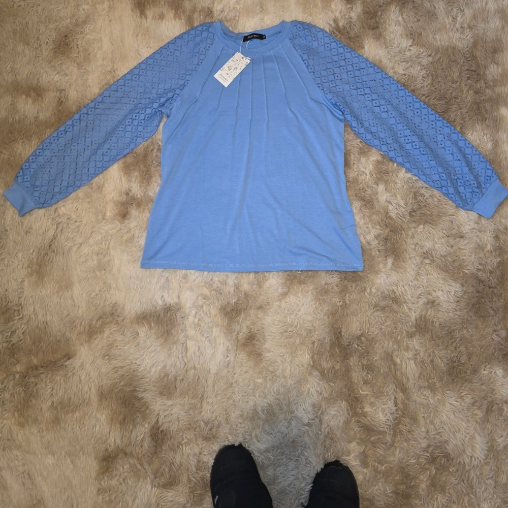 Blue Long Sleeve Top